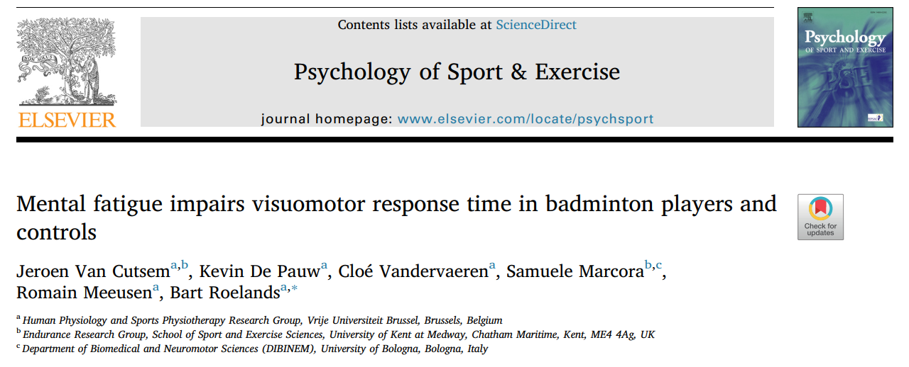 Badminton Science: Mentale Vermoeidheid Hindert Visuomotorische Reactiesnelheid