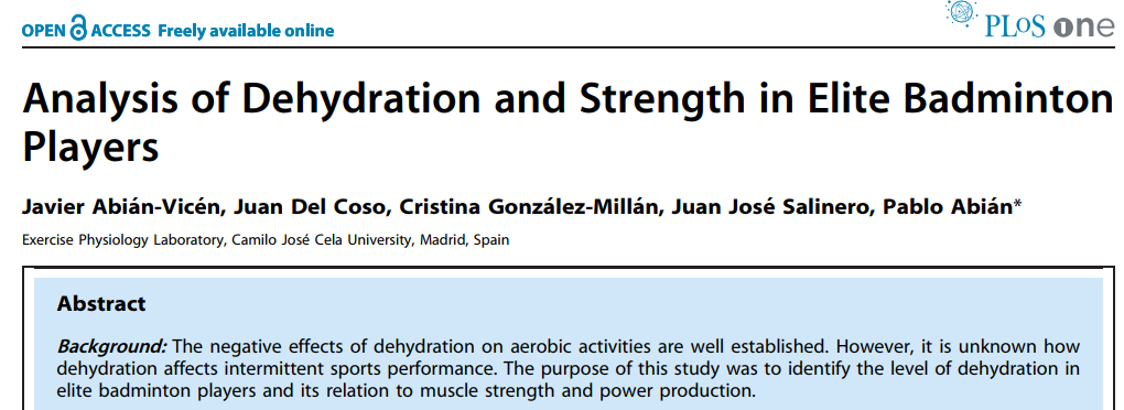 Badminton Science: Een Analyse van het Effect van Dehydratatie op Kracht